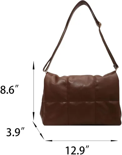 Miniatura 7 de Bolsos cruzados acolchados de moda para mujer, correa de cadena ajustable, con relleno de casete, bolsa de hombro hinchada