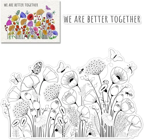 Miniatura 11 de Hying Sellos transparentes para hacer tarjetas y álbumes de fotos, para niñas voladoras, sellos de goma transparente para flores de primavera