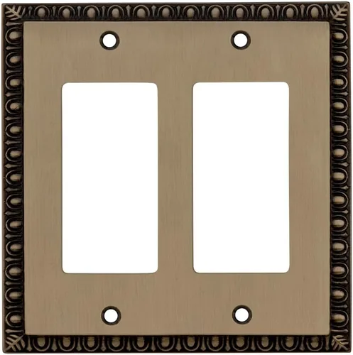 Miniatura 52 de Nostalgic Warehouse Egg & Dart Deco - Cubierta para placa de interruptor de salida eléctrica Bronce intemporal