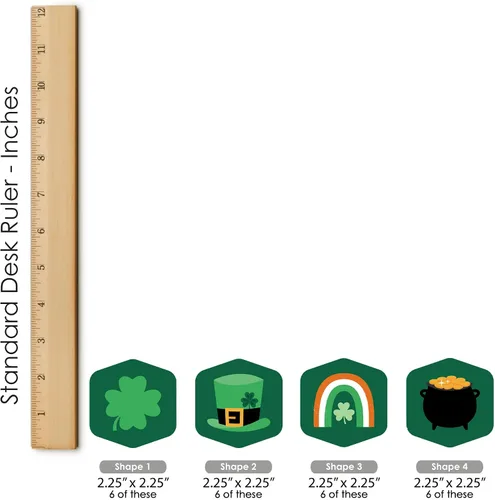 Miniatura 7 de Big Dot of Happiness Trébol Día de San Patricio – Búsqueda del tesoro de la fiesta del día de San Patricio – 1 soporte y 48 piezas de juego – Juego