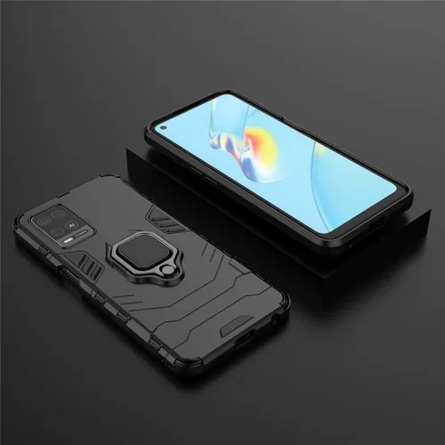 Miniatura 6 de Compatible con Oppo A54 4G, funda Oppo A55 4G, soporte de anillo de metal, parachoques duro a prueba de golpes