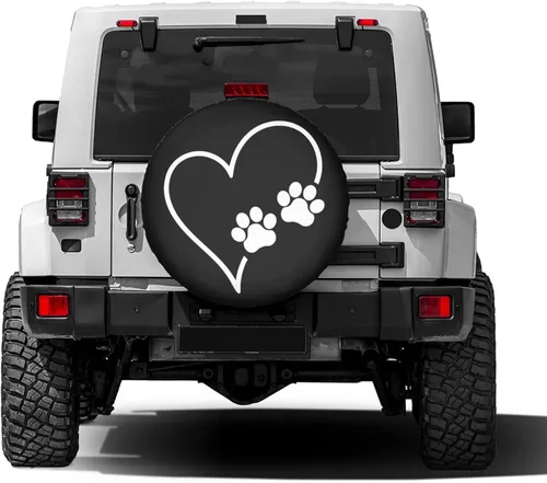 Miniatura 2 de Paws - Cubierta de neumático de repuesto para perro, gato, corazón, a prueba de polvo, para remolque, RV, SUV y muchos vehículos, 16 pulgadas