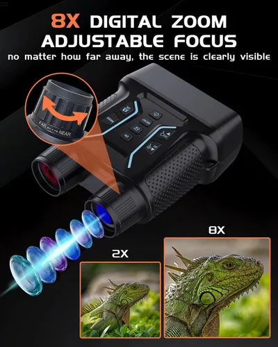 Miniatura 5 de Gafas de visión nocturna, prismáticos de visión nocturna 4K para adultos, pantalla HD de 4.5 pulgadas, tarjeta de 32 GB, zoom 8X para fotos