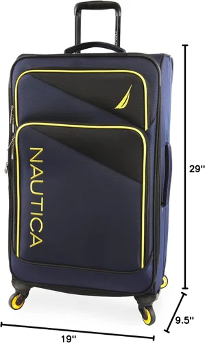 Miniatura 10 de Nautica Emry - Juego de equipaje de 2 piezas, Azul marino, amarillo, Nautica Emry - Juego de equipaje de 2 piezas