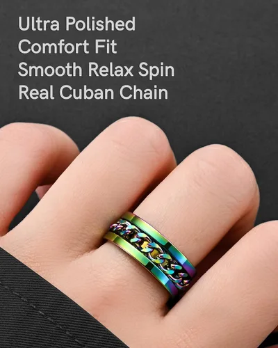 Miniatura 28 de King Ring 8mm Spinner Ring – Fidget Ring for Men & Women – Designed in USA