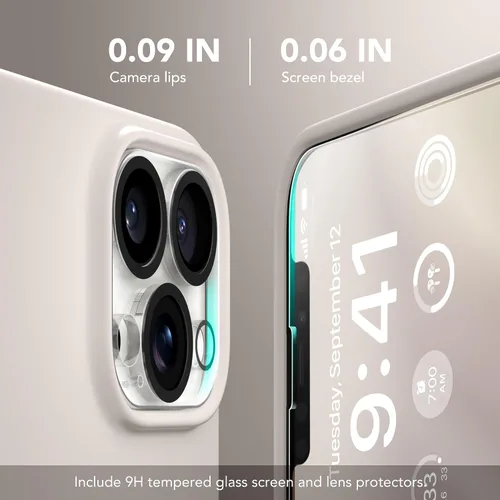 Miniatura 703 de GONEZ Funda de silicona para iPhone 15 Pro Max, compatible con Magsafe, protector de cámara + protector de pantalla, forro de microfibra suave