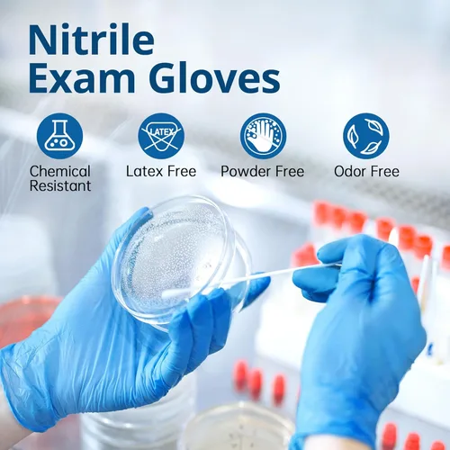 Miniatura 2 de Guantes de examen desechables de nitrilo SwiftGrip, azul, guantes de nitrilo desechables sin látex, guantes médicos, guantes de limpieza, guantes