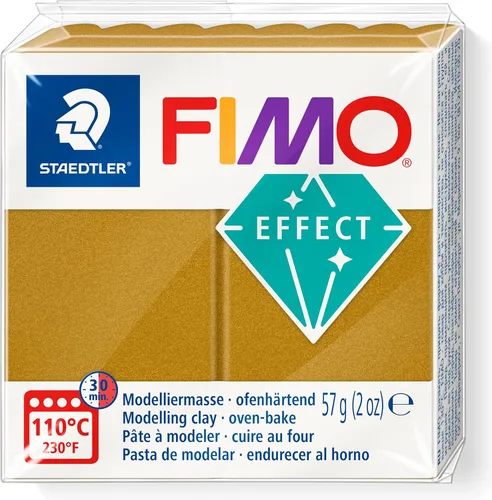 STAEDTLER 8010-11 Fimo Effect - Arcilla de modelado polimérica endurecedora al horno - Oro metálico (2.01 oz)