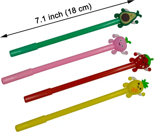 Miniatura 2 de Maydahui 28 bolígrafos con forma de frutas, lindos bolígrafos kawaii, tinta de gel negra, fresa, piña, jugoso, melocotón, aguacate, diseño