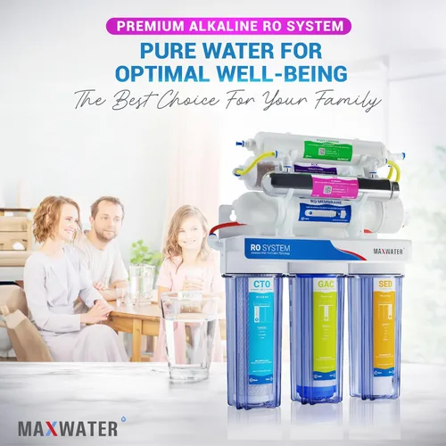 Miniatura 6 de Max Water 11 etapas 50 GPD (galones por día) RO (ósmosis inversa) + U - V y pH alcalino (5 en 1) sistema de filtro de agua debajo del fregadero