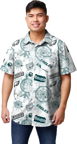 Miniatura 8 de FOCO Men's NFL Team Logo Floral Aloha Tropical Mercader Button Up Shirt
