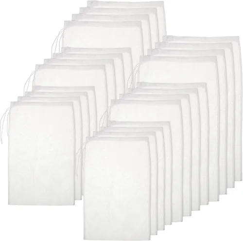 Miniatura 8 de Boao Paquete de 6 bolsas de leche de nueces, bolsas reutilizables para colar alimentos con cordón de nailon de malla fina, 3 tamaños