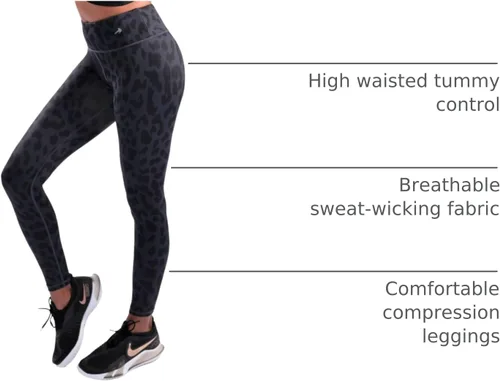 Miniatura 27 de CompressionZ - Leggings de compresión de cintura alta para mujer, para hacer yoga, correr, ir al gimnasio, fitness y entrenar a diario, pantalones