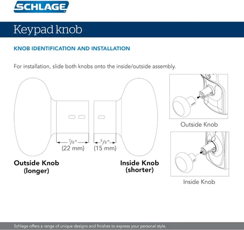 Miniatura 7 de SCHLAGE FE595 CAM 622 GEO Entrada con teclado con cerradura electrónica Flex, negro mate