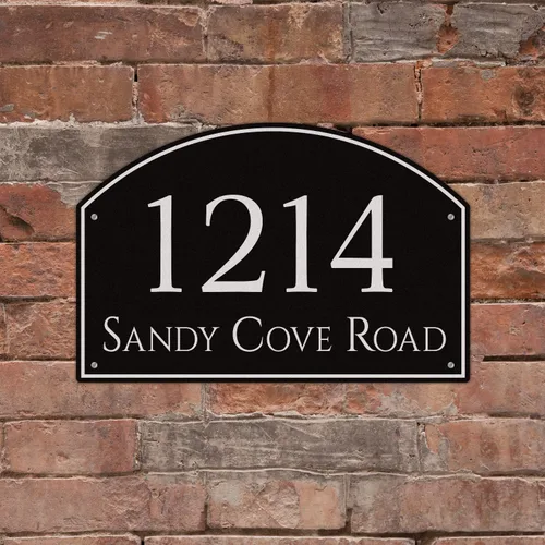 Miniatura 2 de Letrero de Dirección de Casa con Arco de Metal, Placa de Dirección para Exteriores, Letrero Personalizado de Nombre de Calle y Número de Casa