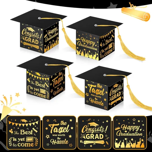 Miniatura 8 de TaoBary 30 cajas de dulces de graduación 2026, decoraciones de graduación, regalos de fiesta, caja de gorra de graduación con borla para suministros
