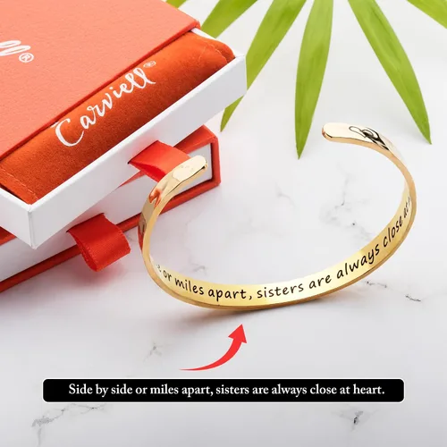 Miniatura 4 de Carviell Pulseras grabadas para mujer, inspiradoras, amistad, amor, mamá, hija, hermana, cristiana, graduación, conmemoración y regalos de boda, más