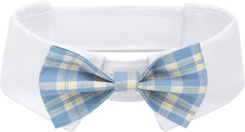Miniatura 38 de Collar de esmoquin con moño para perro Segarty - Corbatín negro con corbata de cuello ajustable y hecha a mano en blanco para gatos y perros machos