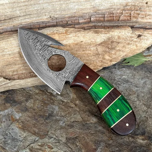 Miniatura 2 de WINTERFELL Cuchillo de caza con gancho intestinal hecho a mano personalizado con funda de cuero, cuchillo de supervivencia de hoja fija de acero