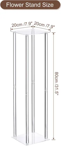 Miniatura 2 de MECCANIXITY Columna de florero para boda, soporte acrílico de 31.5 pulgadas de alto para decoración de centros de mesa de boda, fiesta, cena