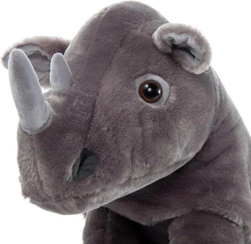 Miniatura 4 de The Petting Zoo Rinoceronte de peluche, regalos para niños, animales salvajes del zoológico Onez, juguete de peluche jumbo de rinoceronte del sur