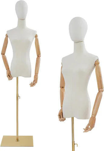 Miniatura 11 de Forma de vestido de torso de maniquí femenino, vestido de costura con brazos desmontables modelo M-annequin, exhibición de maniquí con base