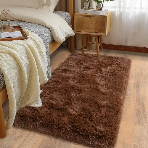 Miniatura 9 de Alfombras suaves para pasillos de dormitorio, nuevas, con parte inferior antideslizante mejorada, de 2 x 3, alfombra esponjosa y peluda verde