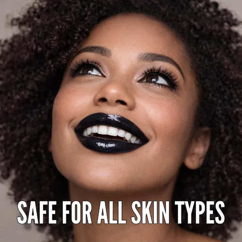 Miniatura 2 de Mynena Brillo de labios negro brillante – Lápiz labial líquido hidratante no pegajoso Fórmula ligera de alto brillo para labios suaves y jugosos