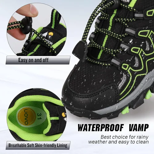 Miniatura 3 de UOVO - Zapatos deportivos para niños, tenis para correr, impermeables, para senderismo, atléticos, al aire libre, antideslizantes