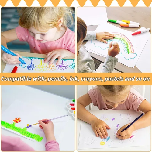 Miniatura 5 de 150 hojas de papel para acuarela a granel, papel de color blanco para estudiantes de pintura, adultos, artistas, dibujo - 65LB/180GSM papel de arte