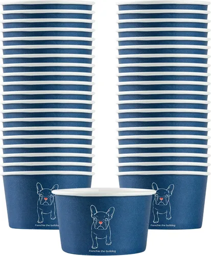 Miniatura 63 de Coppetta - Vasos de postre de 5 onzas, 50 tazas desechables para helado, tapas se venden por separado, cuencos de yogur congelado resistentes