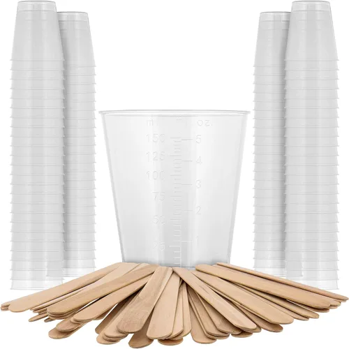 Miniatura 7 de Pouring Masters Vasos medidores de líquido de 2 oz (60 ml) - Vaso graduado de plástico (paquete de 100) con 25 varillas - Tazas de mezcla