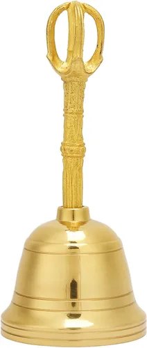 Miniatura 5 de Campana de mano de latón retro, pequeño volumen, fácil de transportar, sonido audible claro para instrumento taoísta pacífico, Feng Shui