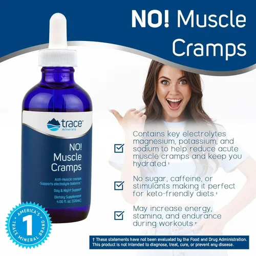 Miniatura 4 de Sin calambres musculares. 4 oz 60 porciones de hidratación, electrolitos, magnesio, potasio, sodio, sin gluten, vegano, nocturno, ejercicio