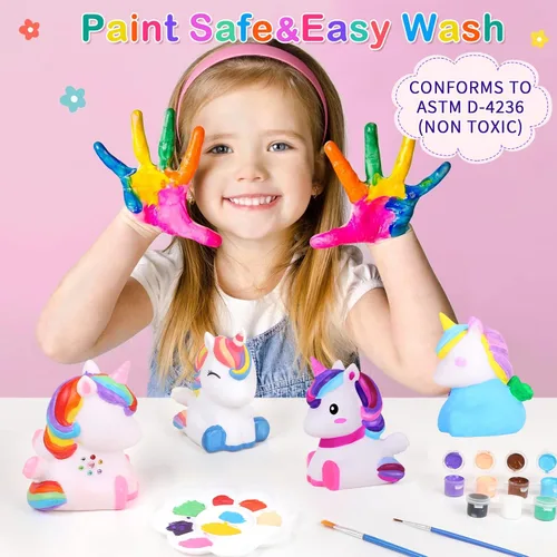 Miniatura 5 de dededa Kit de arte de luz nocturna de unicornio para pintar tu propio unicornio, artes y manualidades para niños de 4 a 8 años, regalos de 1