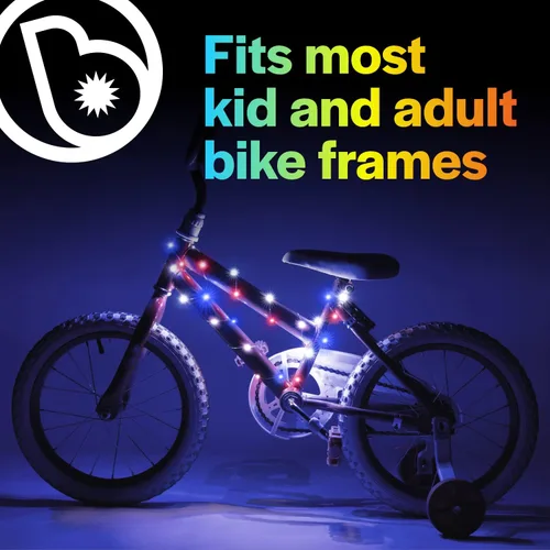 Miniatura 4 de Brightz CosmicBrightz - Cuerda de luz LED para marco de bicicleta, cuerda de 6.5 pies, funciona con pilas con interruptor de encendido/apagado