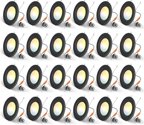 Miniatura 7 de Amico Paquete de 24 luces LED empotrables 5CCT de 4 pulgadas, regulable, 8.5 W = 60 W, 650 LM, 2700 K/3000 K/4000 K/5000 K/6000 K seleccionables