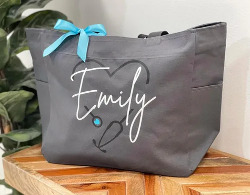 Miniatura 4 de Up2ournecksinfabric LLC Personalized Large Nurse Tote Bag, Custom Gift for Nurse,Customized Tote Bag, Graduation Gift