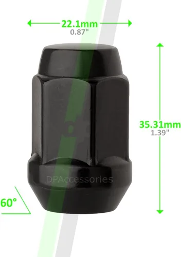 Miniatura 3 de DPAccessories LCB3B6H- 04PAR tuercas para automotores, Negro