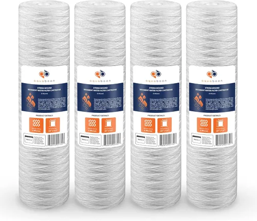 Miniatura 11 de Aquaboon Cartucho de repuesto de filtro de agua para heridas de cuerda de 1 micrón, para toda la casa, de 20 x 4.5 pulgadas, compatible
