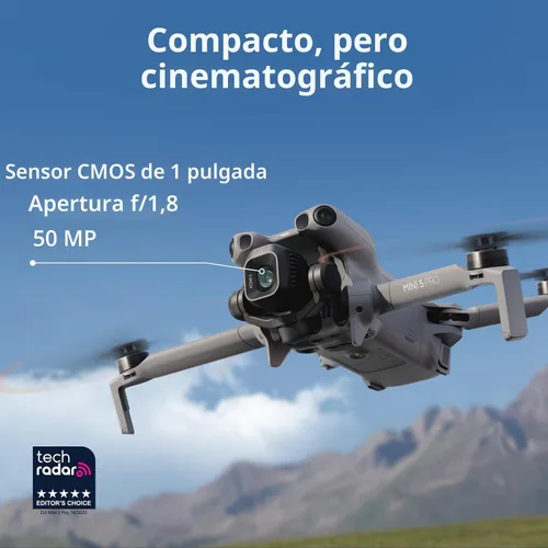 Miniatura 2 de DJI Mini 5 Pro, dron ultraligero y plegable con cámara, CMOS de 1 pulgada, detección omnidireccional de obstáculos, ActiveTrack 360°, rotación