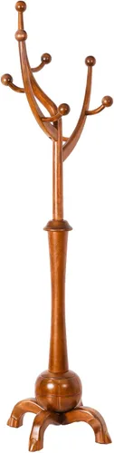 Miniatura 7 de Perchero independiente de madera en forma de árbol con 8 ganchos, diseño creativo con apariencia de rama de árbol, soporte colgador de ropa con base