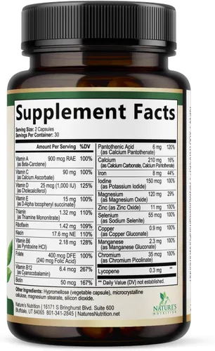 Miniatura 9 de Multivitamínico para mujeres – Completo multivitamínico con vitaminas A, C, D, E, B6, B12, zinc, calcio y magnesio, suplemento multimineral diario