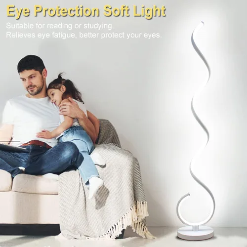 Miniatura 6 de Lámpara de Pie LED Espiral, 40W Lámparas de Pie Regulables para Sala de Estar con Control Remoto, Colores y Brillo Ajustables sin Escalones Lámpara