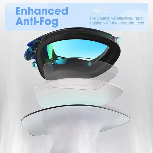Miniatura 3 de MAMBAOUT Gafas de natación, paquete de 2 gafas de natación antivaho sin fugas, protección UV para hombres, mujeres, adultos y jóvenes