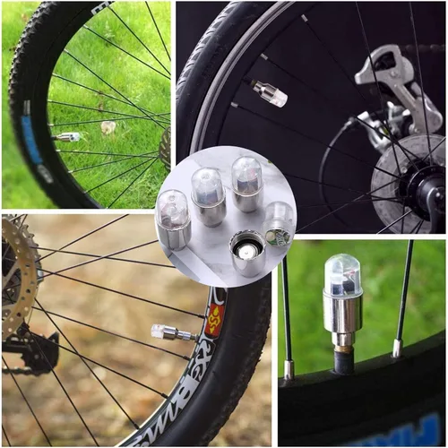 Miniatura 6 de 20 Pack de tapas de válvula de luz LED para neumáticos de coche, ruedas y conjuntos, luces de neumáticos de bicicleta, motocicleta, luz de válvula
