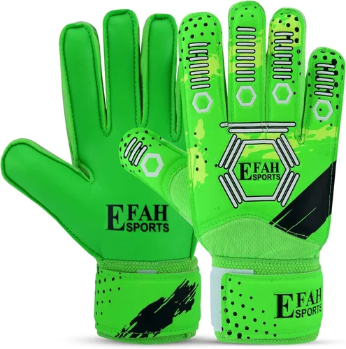 Guantes de portero de fútbol para niños y jóvenes, guantes de portero de fútbol con palmas de agarre fuerte Verde
