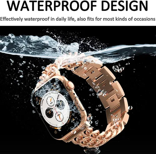 Miniatura 4 de Miimall Correa de repuesto delgada compatible con Apple Watch Band de 1.496 in 1.575 in 1.614 in 1.654 in 1.732 in 1.772 in 1.929 in, correa