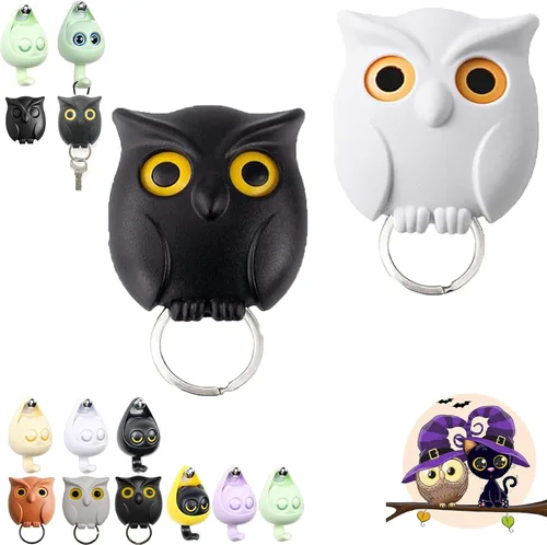Miniatura 25 de Llavero de búho nocturno, llaves de soporte para llaves, llave de pared magnética de búho nocturno, lindo soporte para llaves de búho, creativo y 3