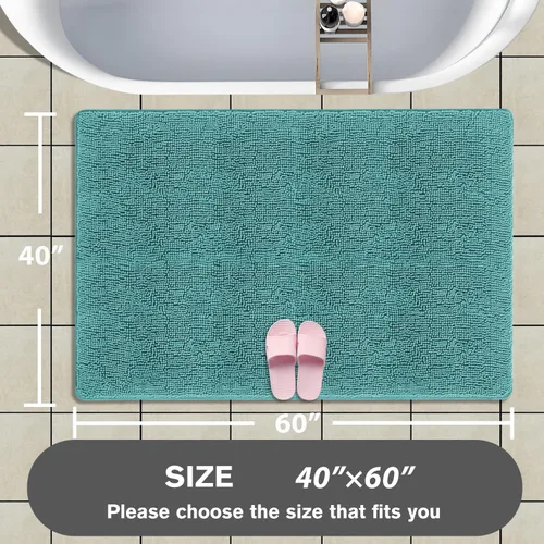 Miniatura 279 de Alfombra de baño pequeña de 12 x 18 pulgadas, lavable y absorbente, antideslizante, alfombra de baño de felpilla gruesa y suave para baño, ducha
